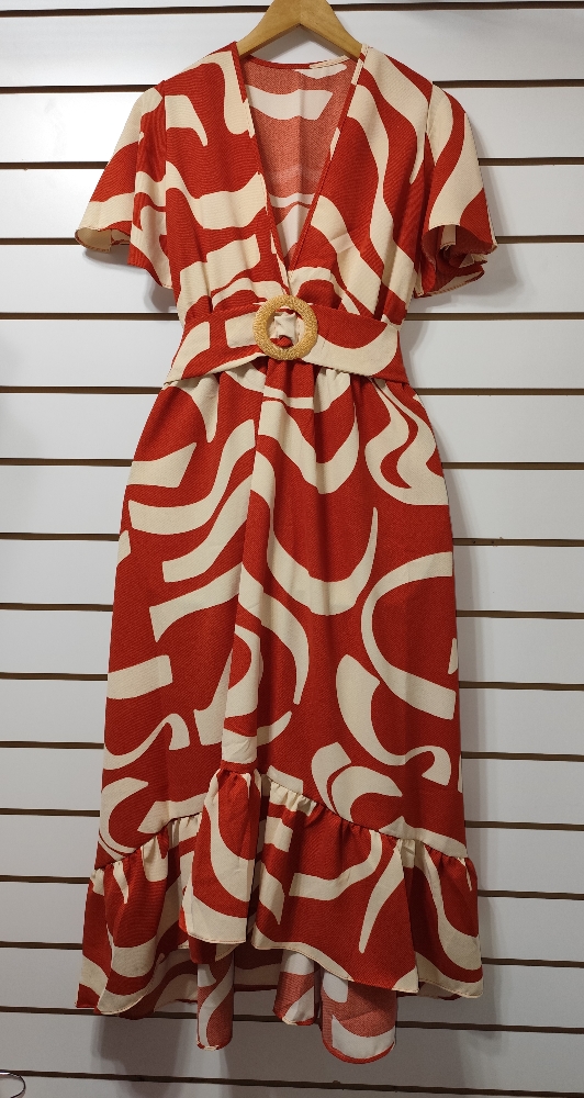 Vestido Largo en Duma Estampada Brasilera - Imagen 2