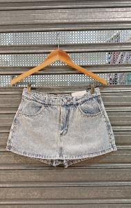 Short Pollera Celeste Nevado Suave con Tachas