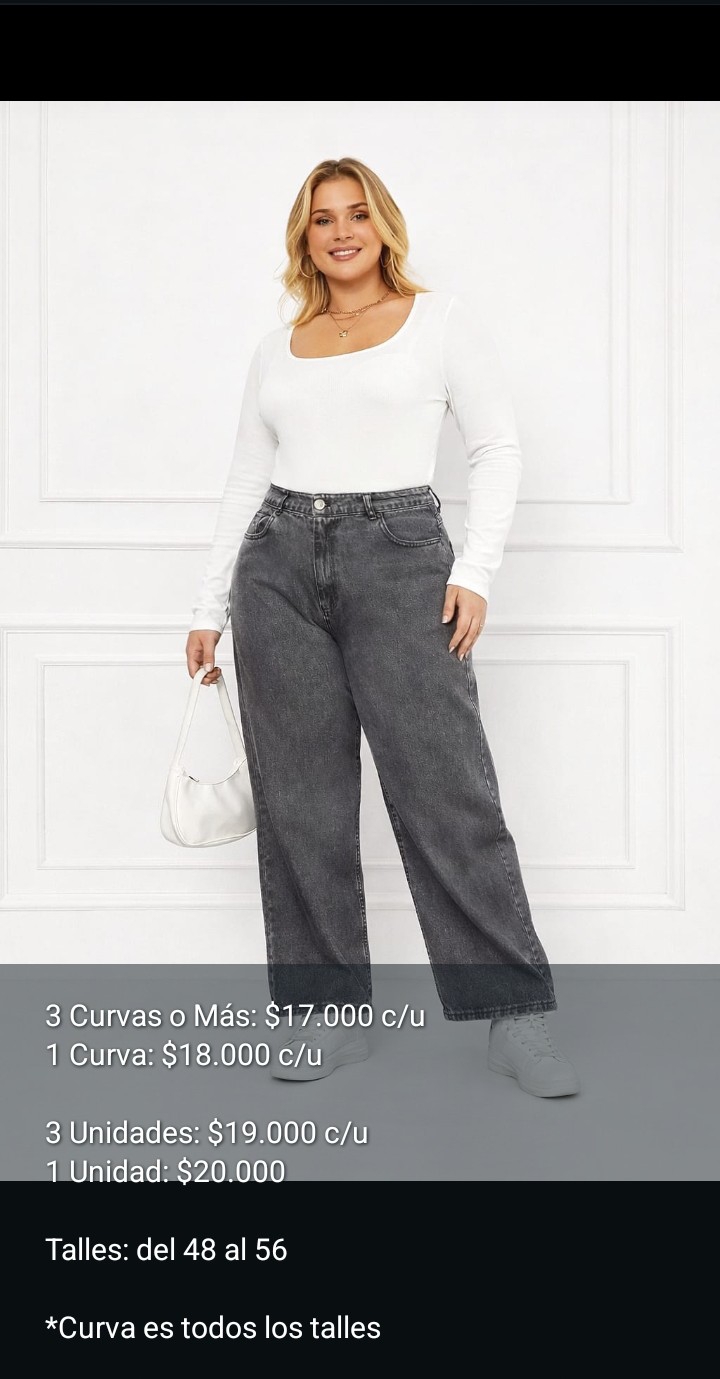 Jeans Wide Leg Grandes Mujer Pantalones Anchos Especiales Dama Promos Mayoristas - Imagen 5