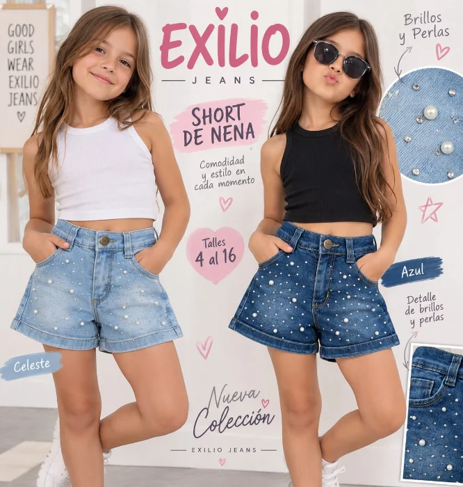 Short Brillos y Perlas