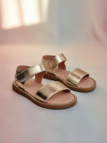 Sandalias Roma  Niñas Infantiles Brillo Abiertas Clásicas Modernas Cómodas - Miniatura 8