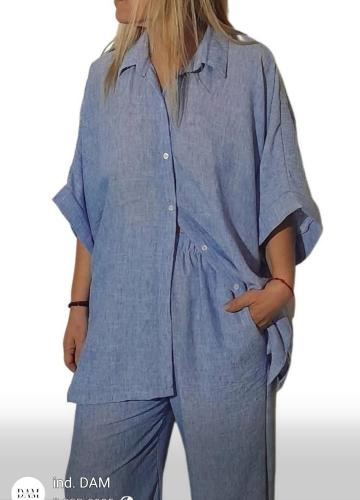 Camisa Monica de Lino Melange