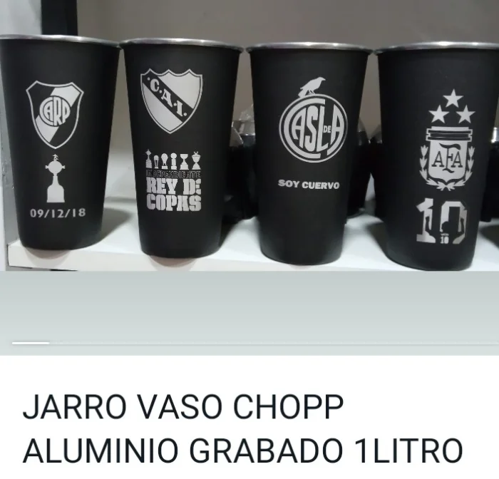 Vaso  Grabado de Aluminio Texturizado  1l