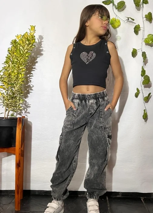 Jogger Mom Cargó Negro Unisex
