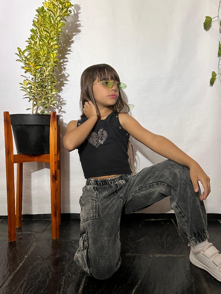 Jogger Mom Cargó Negro Unisex - Imagen 3