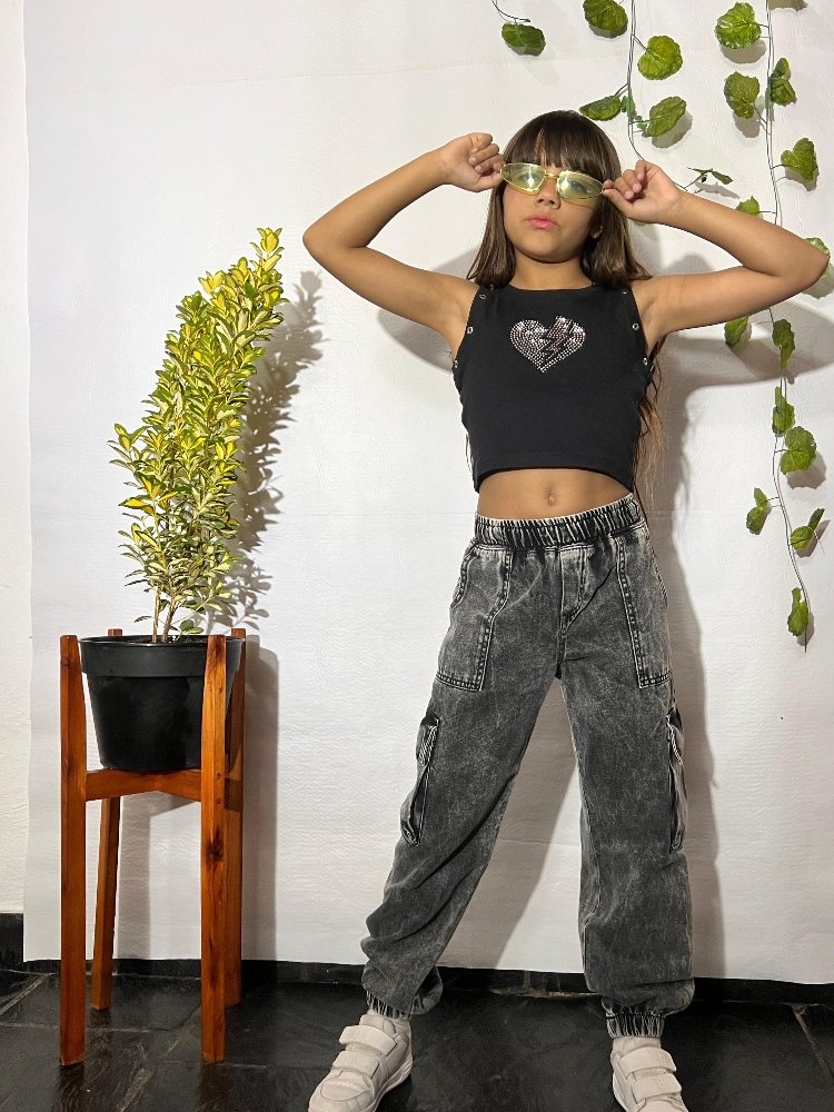 Jogger Mom Cargó Negro Unisex - Imagen 5