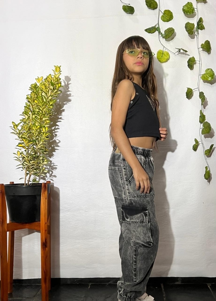 Jogger Mom Cargó Negro Unisex - Imagen 6