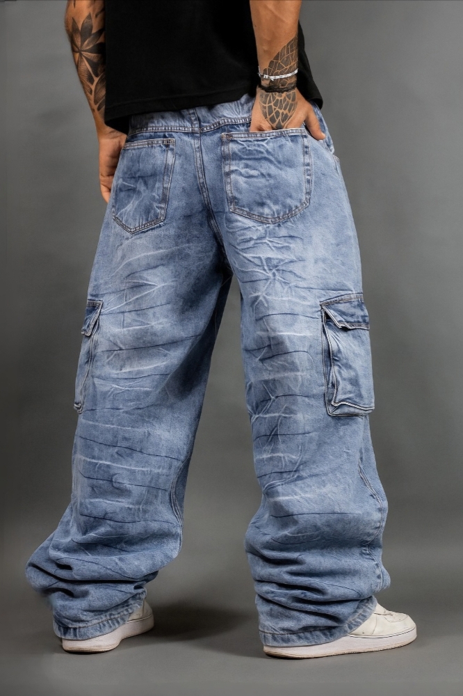 Baggy Cargo Azul Quebrado - Imagen 2