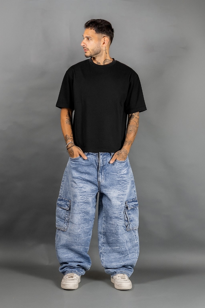 Baggy Cargo Azul Quebrado - Imagen 3