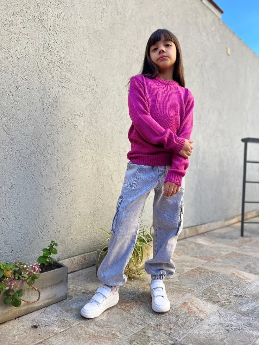 Jogger Mom Cargó Gris C/puño Unisex