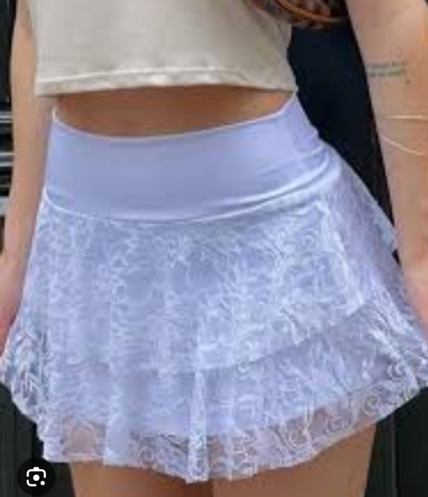 Mini Shorts Pollera Voladitos Encaje - Imagen 2