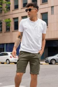 Bermudas Cargo Gabardina
