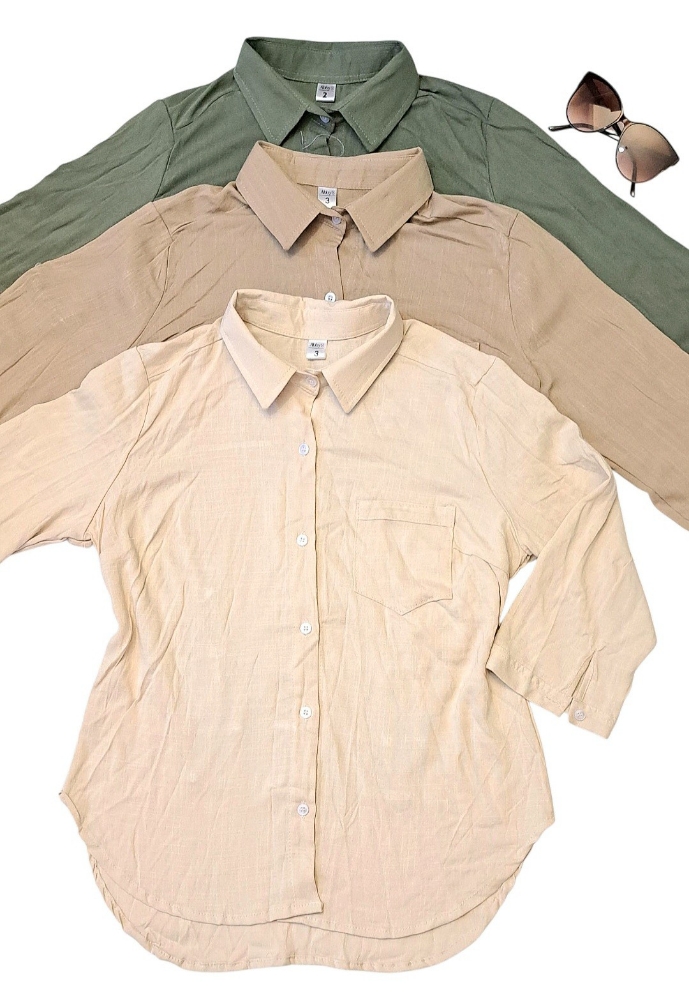 Camisa Lino 3/4 de Dama - Imagen 2