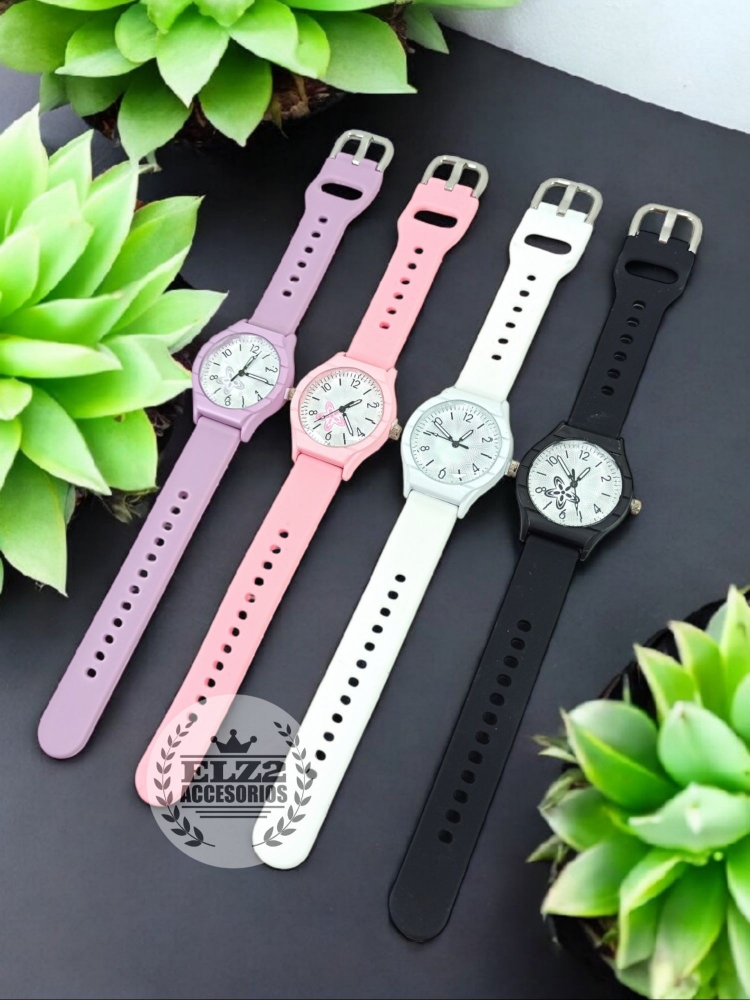 Reloj Analógico de Silicona con Detalle de Flor - Imagen 2
