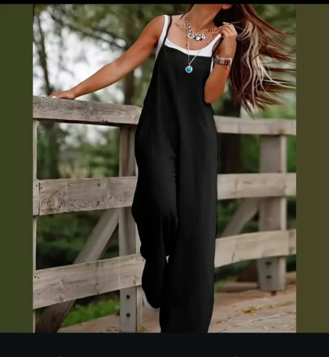 Jardinero de Lino con Spandex  por Curva