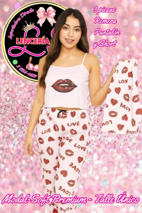 Pijamas 3 Piezas T. Único Muchos Modelos