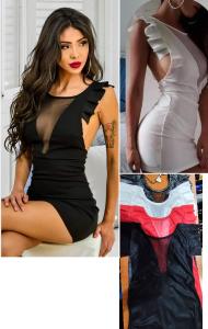 Vestido Casual con Transparencia