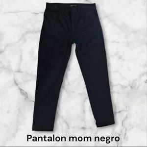 Pantalon  Mom Negro Liso - Miniatura 2