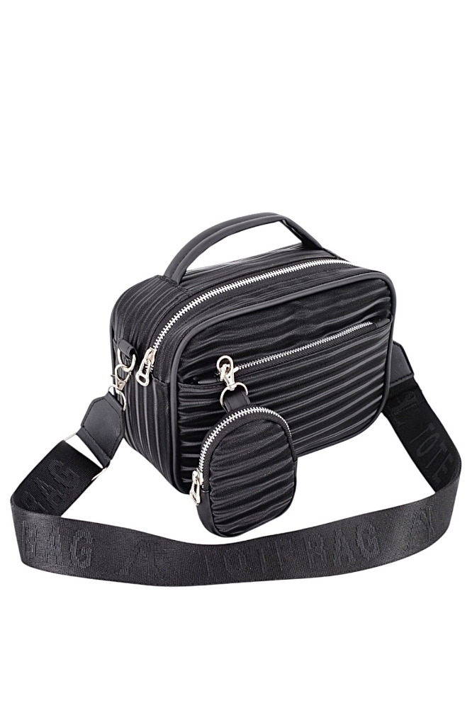 Bandolera - Bolso de Mano con Monedero Diseño Rayado. - Imagen 6