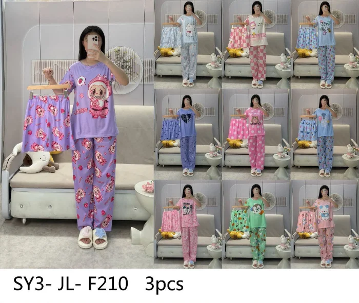 Pijamas de Mujer y Hombre 
importados 
es de 3 Piezas