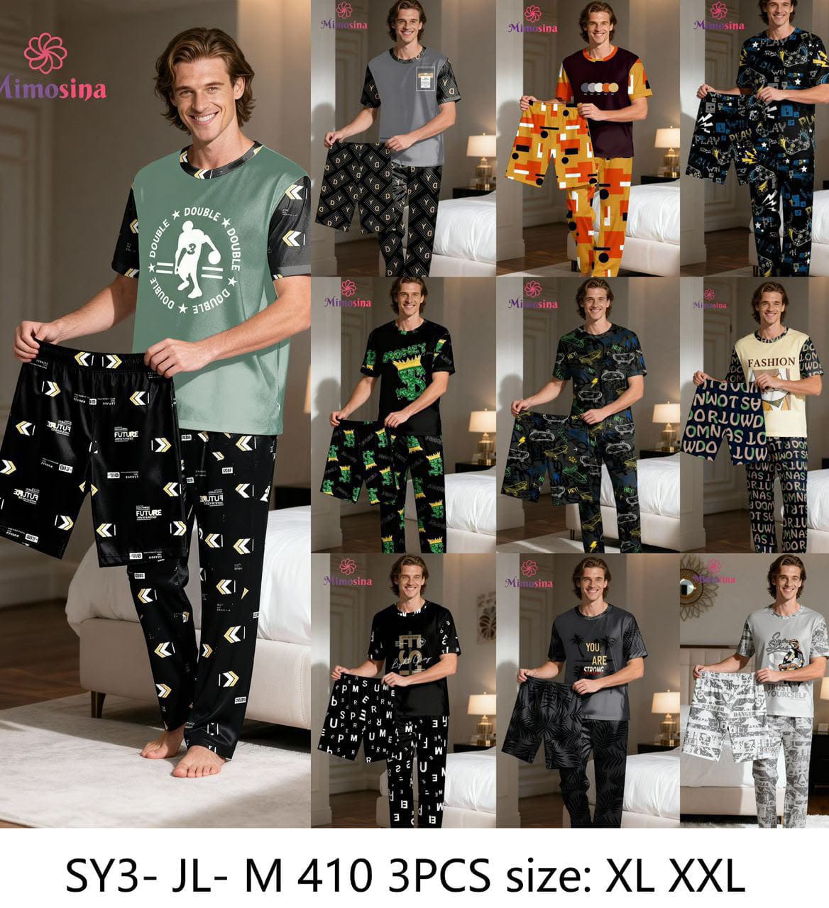 Pijamas de Mujer y Hombre 
importados 
es de 3 Piezas - Imagen 2