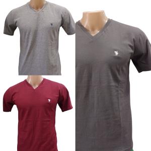 Remera Cuello V de Algodon Peinado