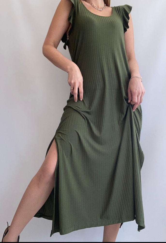 Vestido Largos. con Voladitos de Calidad Morly - Imagen 5