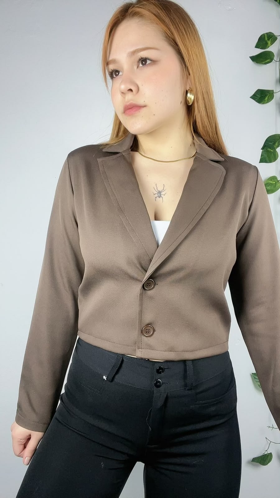 Blazer Corto Crep Sara Nadia Promo - Imagen 1