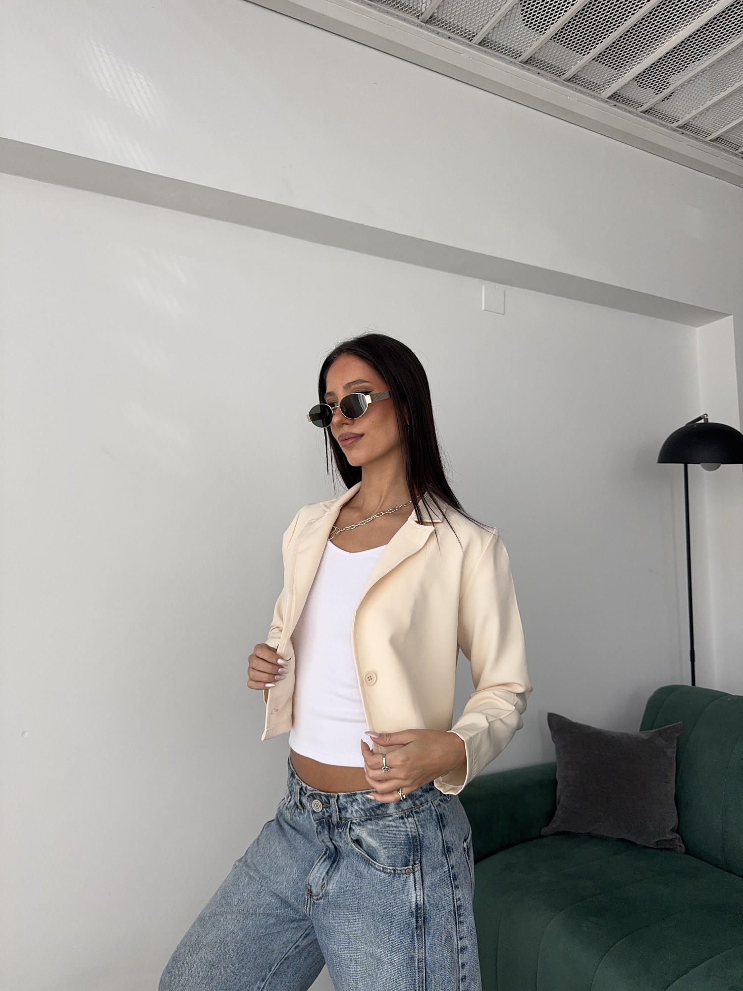 Blazer Corto Crep Sara Nadia Promo - Imagen 4