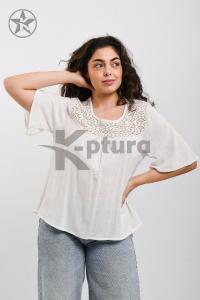 Remera Lino con  Brodery