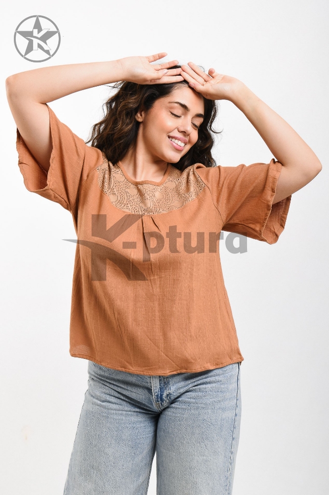 Remera Lino con  Brodery - Imagen 3