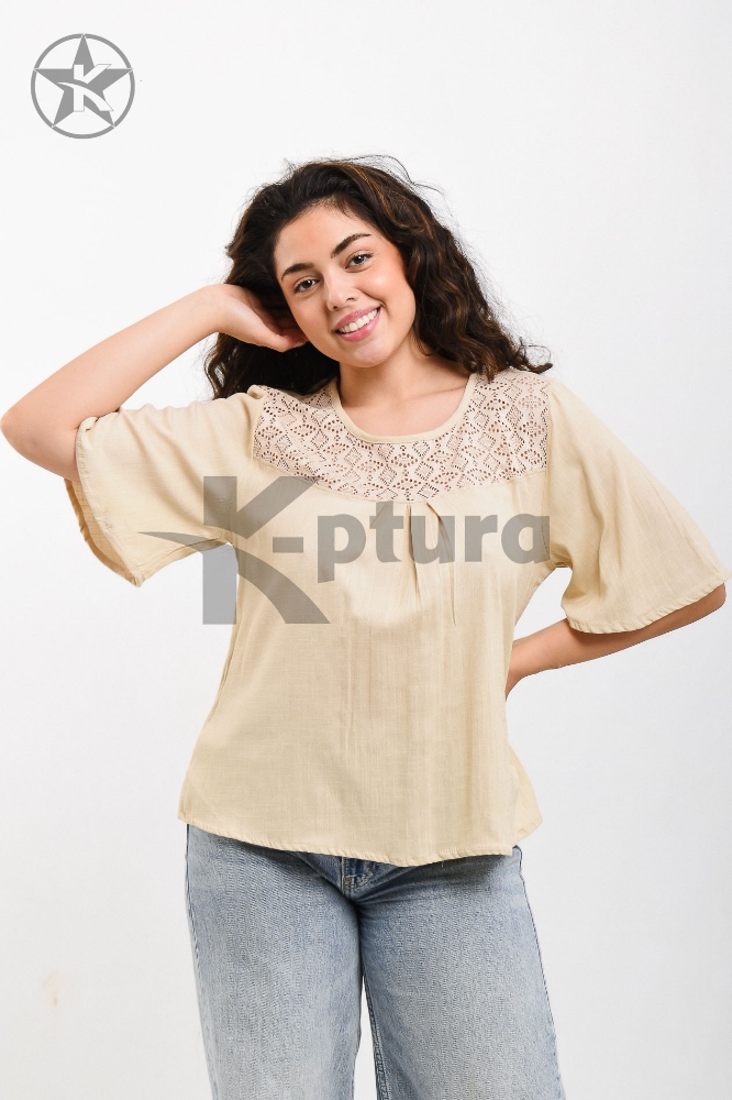 Remera Lino con  Brodery - Imagen 4
