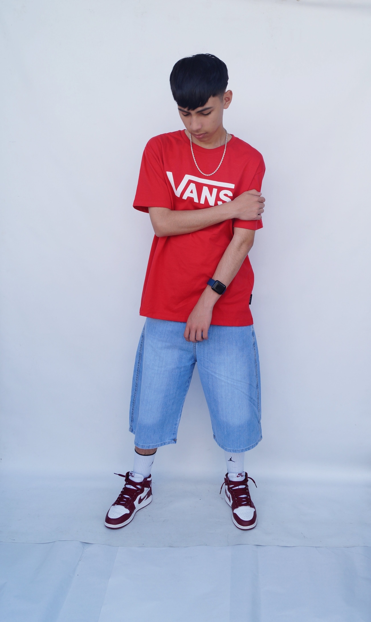 Teens Bermuda Celeste Bordado - Imagen 2