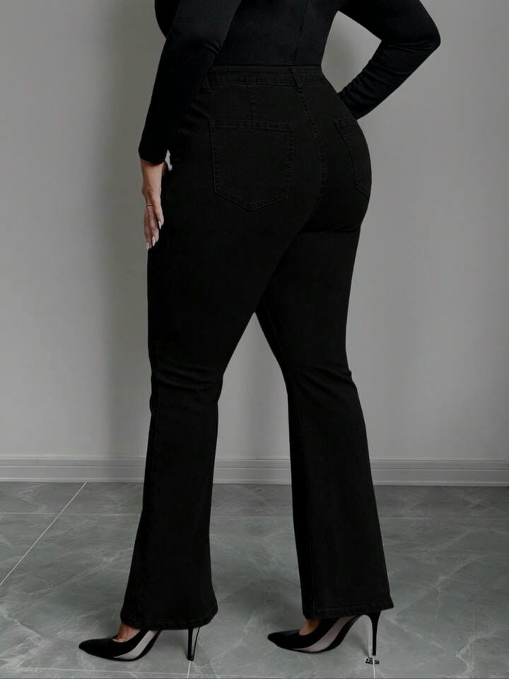 Jean Dama Grande Oxford Pantalón Ancho Acampanado Especial Mujer Promos Hotsale - Imagen 4