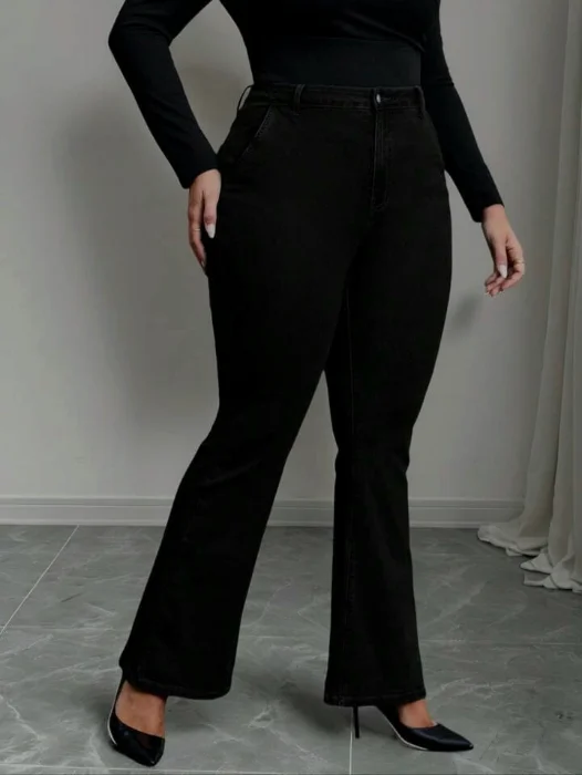 Jean Oxford Mujer Grande   Pantalon Semi Ancho Acampanado Dama Moda 2000's   Hotsale