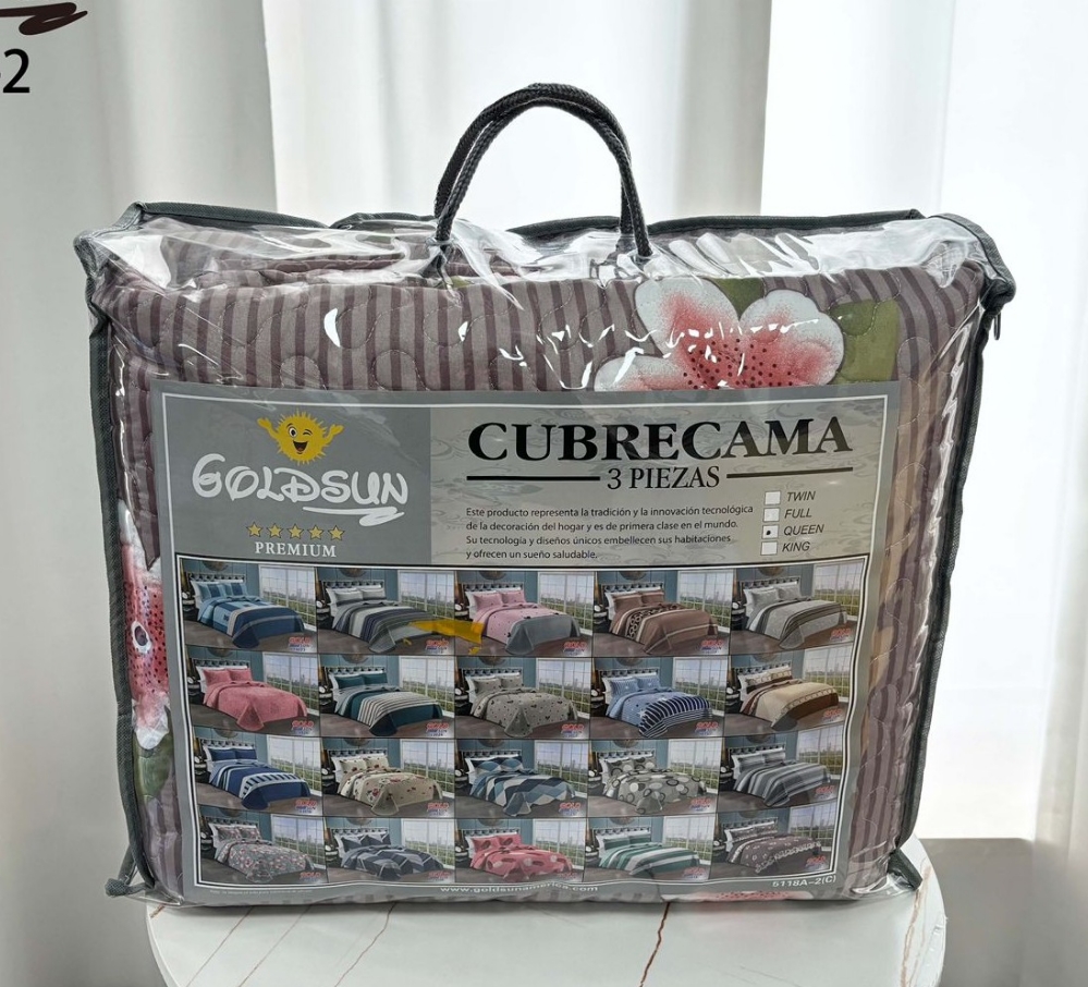 Cobertor Cubrecama Queen King 3 Piezas Goldsun - Imagen 3