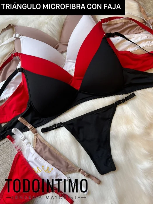 Conjunto Triángulo Microfibra con Faja