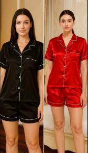 Pijama Satén Camisero Bicolor - Miniatura 2