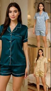 Pijama Satén Camisero Bicolor - Miniatura 3