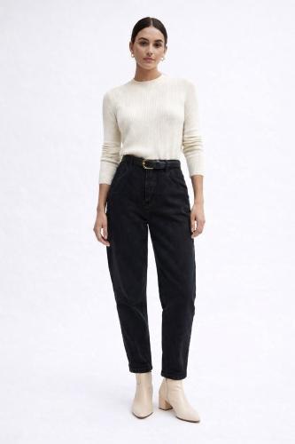 Mom Jean Clásico Negro Dama   Pantalon Ancho Skinny Mujer Promos Mayoristas Hotsale