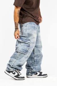 Jeans Baggy Cargo Quebrado Oxido