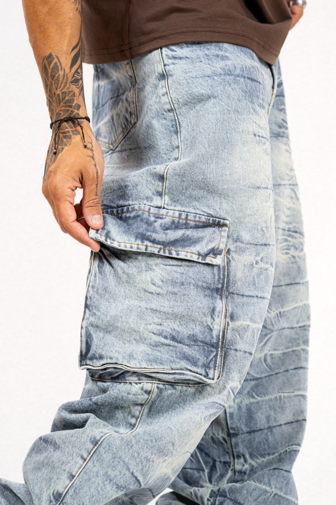 Jeans Baggy Cargo Quebrado Oxido - Imagen 3