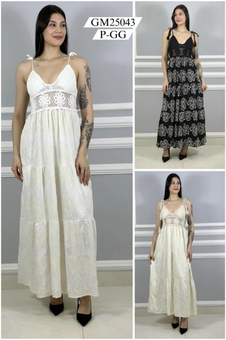 Vestido Brodery con Tiras