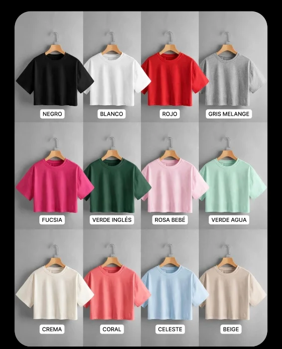 Crop Top de Dama Algodon Peinado con Tapa Costura