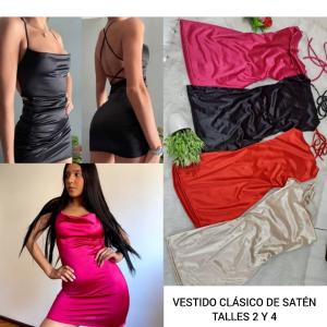 Vestido Clásico de Satén Talles 2 y 4