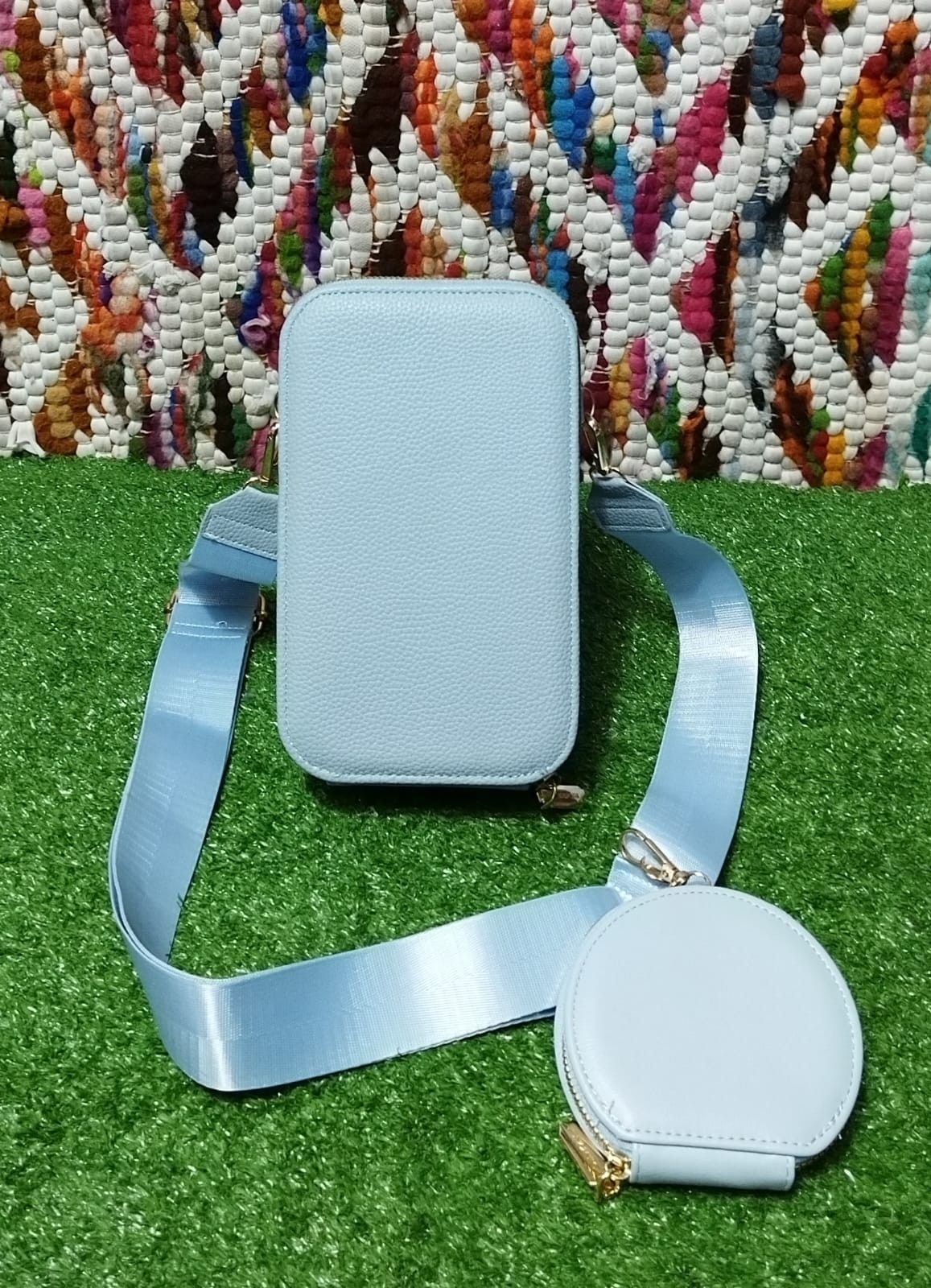 Porta Celular Grande de 3 Cierre con Monedero de Cuero Pu Excelente Calidad - Imagen 5