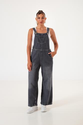 6002 Jardinero Gris  Wide Leg Rigido