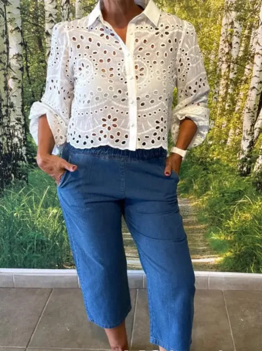 Capri de Jeans Camisero