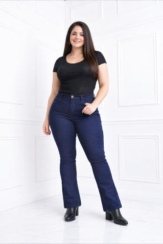 Jeans Oxford Grande Dama   Pantalón Acampanado Ancho Denim Mujer   Hotsale Mayoristas - Miniatura 3