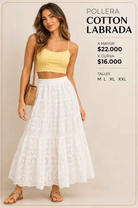 Pollera  Cotón Labrada